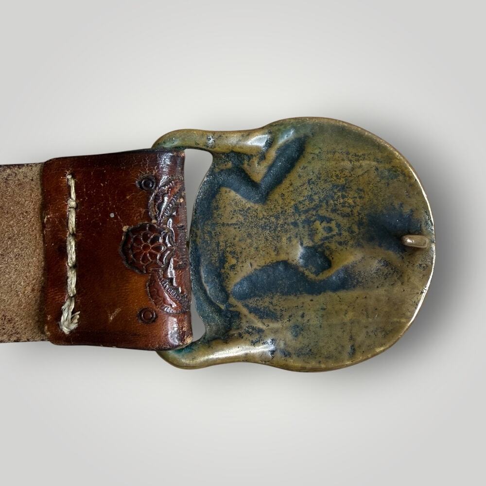 Tech Ether Guild "Colorado Sunrise" Brass J. Mcleod 1970s Hippie Buckle Belt - Picture 4 of 13